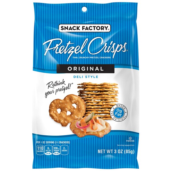 Pretzel Crisps Original Deli Style Thin Crunchy Pretzel Crackers Bag 3